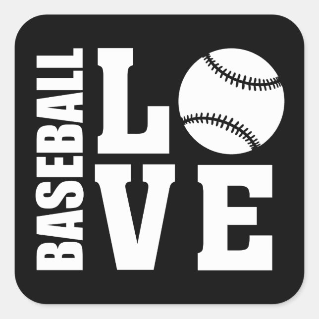 Adesivo Quadrado Baseball - Amor com Baseball (Frente)