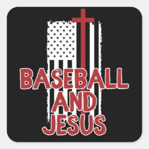 Adesivo Quadrado Baseball E Jesus Christian