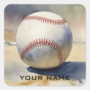 Adesivo Quadrado Baseball Inspirational Adicione seu nome