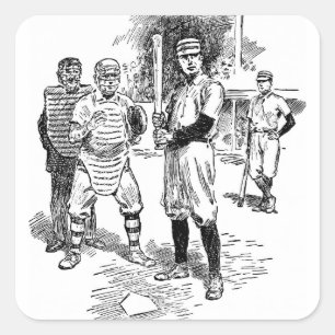 Adesivo Quadrado Baseball:Jogadores