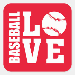 Adesivo Quadrado Baseball Love