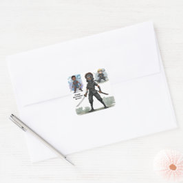 Adesivo Quadrado Bash de Aniversário do Garoto Karate Ninja