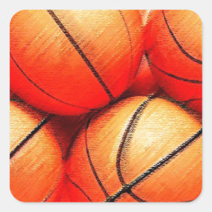Adesivo Quadrado Basquetebol