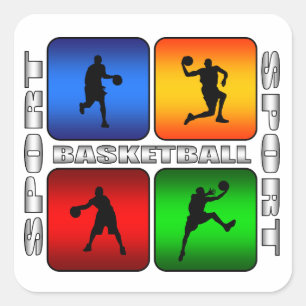 Adesivo Quadrado Basquetebol espectacular