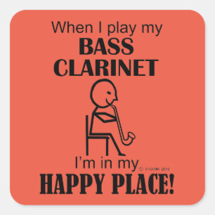 Adesivo Quadrado Bass Clarinet Happy Place Square Sticker