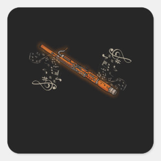 Adesivo Quadrado Bassoon Player Gift Music Big Banda Jazz Music