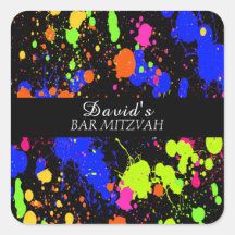 Bat/Bar Mitzvahs Neon Paint Splatter