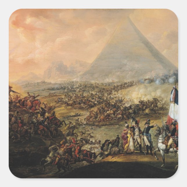 Adesivo Quadrado Batalha das Pirâmides, 21 de julho de 1798 (Frente)