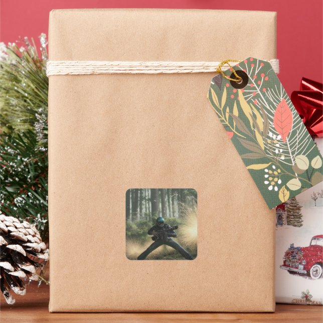 Adesivo Quadrado Batalha de Paintball Florestal (Feriado)