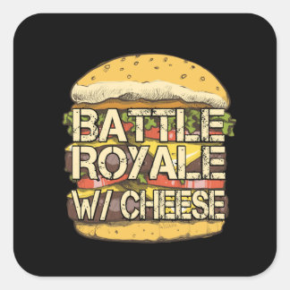 Adesivo Quadrado Batalha de Royale Cheese Engraçado - Batalha de Ro