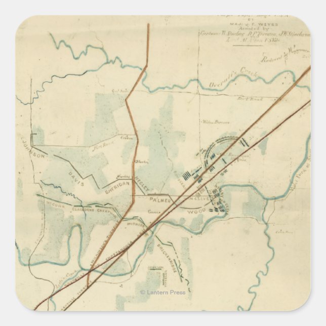 Adesivo Quadrado Batalha do Rio das Pedras - Guerra Civil Panorâmic (Frente)