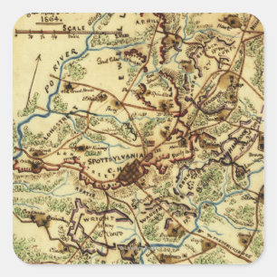 Adesivo Quadrado Batalha do tribunal do Spotsylvania