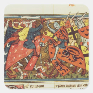 Adesivo Quadrado Batalha entre cruzados e muçulmanos