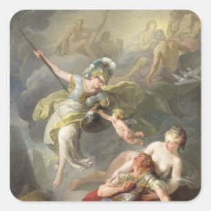 Adesivo Quadrado Batalha entre Minerva e Marte, 1771