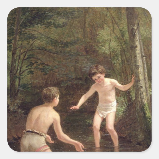Adesivo Quadrado Bathing Boys, 1873 (Frente)