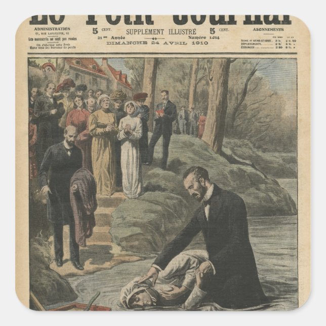 Adesivo Quadrado Batismo adventista em La Marne (Frente)