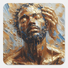 Adesivo Quadrado Batismo - Coleção de Arte da Série Jesus