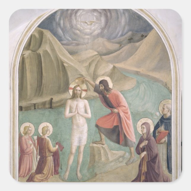 Adesivo Quadrado Batismo do Cristo, c.1438-45 (fresco) (Frente)