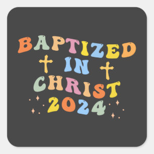 Adesivo Quadrado Batizado em Cristo