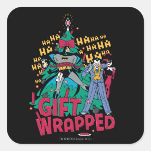 Adesivo Quadrado Batman   Batman & Robin Gift Embalados Para XMas T