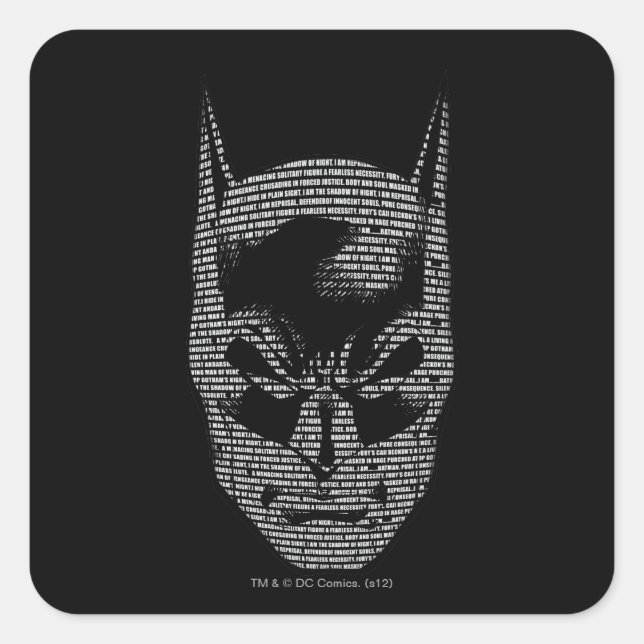 Adesivo Quadrado Batman Head Mantra (Frente)