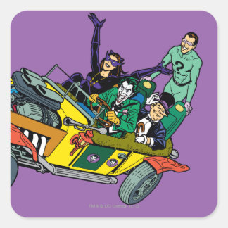 Adesivo Quadrado Batman Villains Em Jokermobile