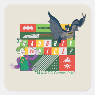 Adesivo Quadrado Batman vs Joker "Naughty or Nice"