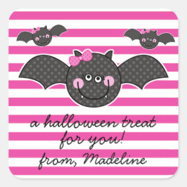 Adesivo Quadrado Bats Bonitos do Halloween