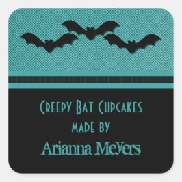 Adesivo Quadrado Bats Cachorros De Halloween