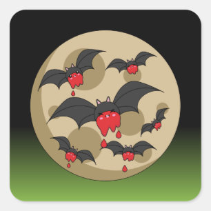 Adesivo Quadrado Bats De Vampiro De Comida Ketchup