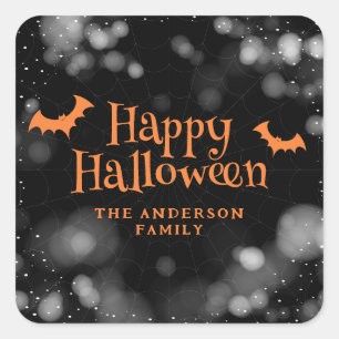 Adesivo Quadrado Bats Happy Halloween