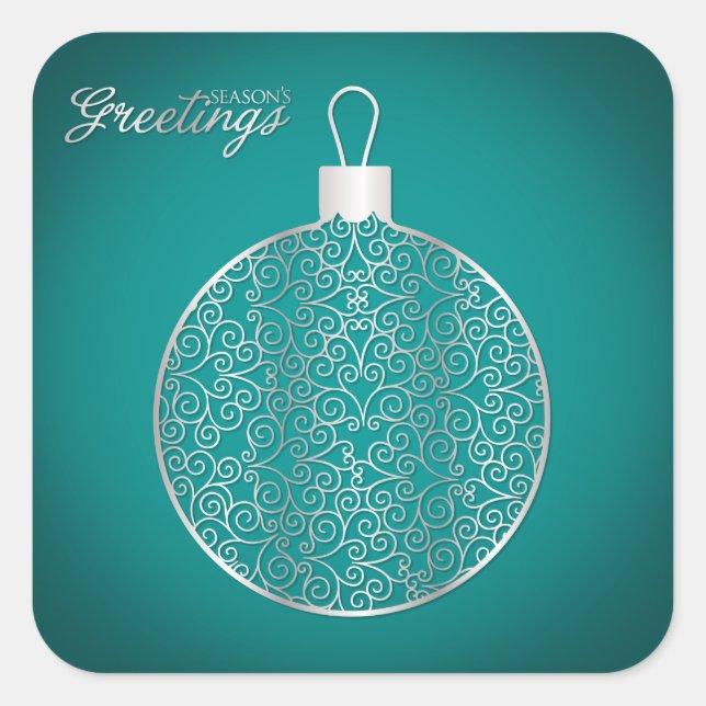 Adesivo Quadrado Bauble Elegante (Frente)