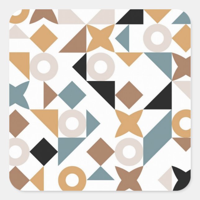 Adesivo Quadrado Bauhaus Geometric Baby Sticker (Frente)