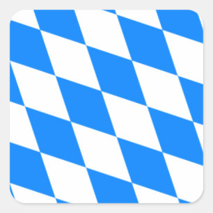 Adesivo Quadrado Bavarian Flag - Bayerische Flagge