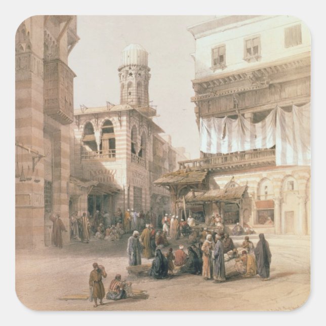 Adesivo Quadrado Bazar dos Coppersmiths, Cairo, de "Egito e (Frente)