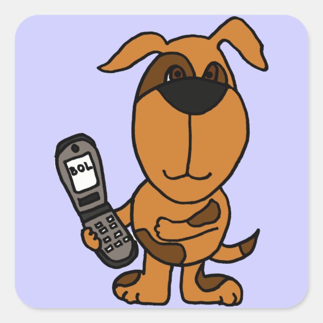 Adesivo Quadrado BC - Engraçado Cachorro Engraçado (Frente)