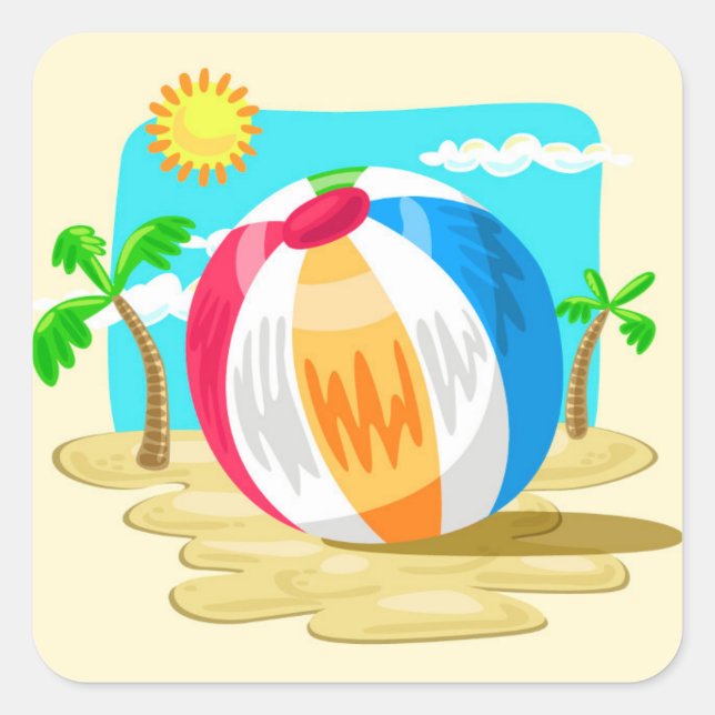 Adesivo Quadrado Beach Ball (Frente)