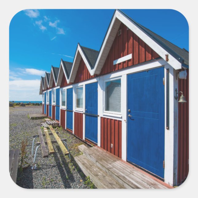 Adesivo Quadrado Beach Huts 3 (Frente)