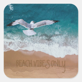 Adesivo Quadrado Beach Vibes Apenas Seagull Costeiro