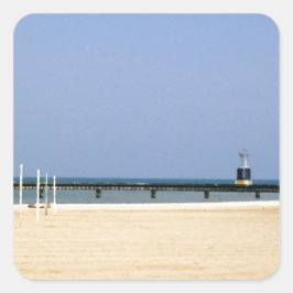 Adesivo Quadrado Beacon Light, do lago Michigan Shores