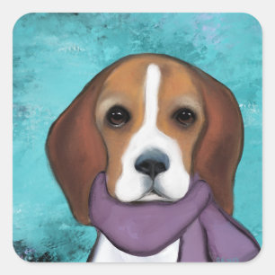 Adesivo Quadrado Beagle