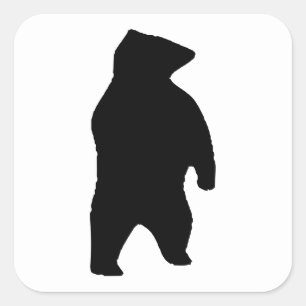 Adesivo Quadrado Bear Silhouette