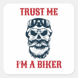 Adesivo Quadrado Beard Scull | Motociclos | Acredite que sou um mot