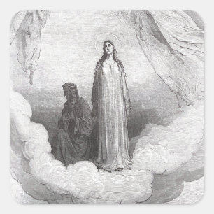 Adesivo Quadrado Beatrice olha para Deus no Paraíso
