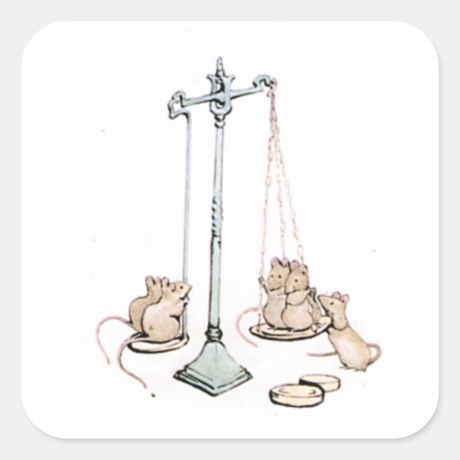 Adesivo Quadrado Beatrix Potter (Frente)