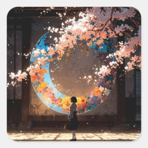 Adesivo Quadrado Beautiful anime art