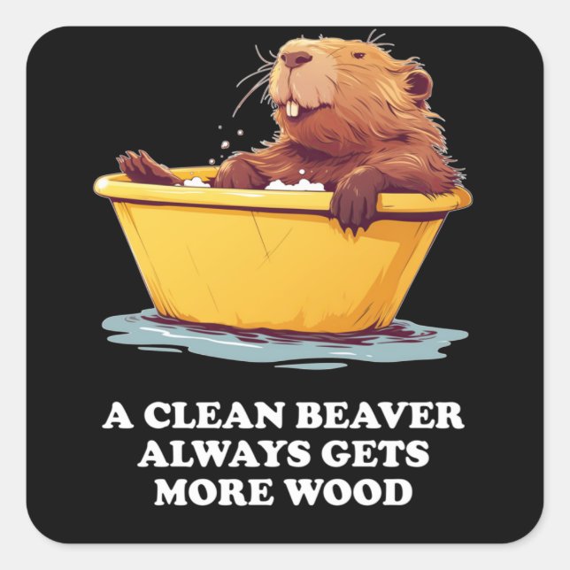 Adesivo Quadrado Beaver Lover Bath (Frente)