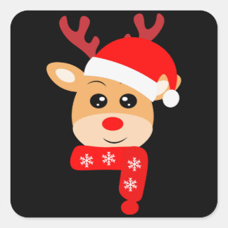 Adesivo Quadrado Bebê Deer Christmas Kid Gift, Decoração Familiar