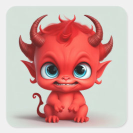 Adesivo Quadrado Bebê Diabo Fofo