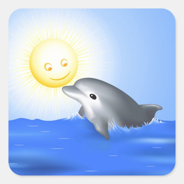 Adesivo Quadrado Bebê Dolphin (Frente)